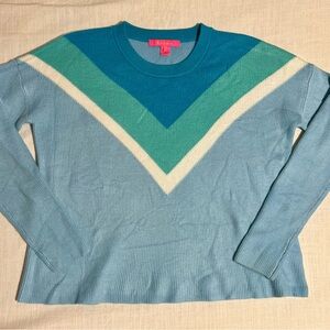 Lilly Pulitzer Rivka Blue Chevron Sweater size Small